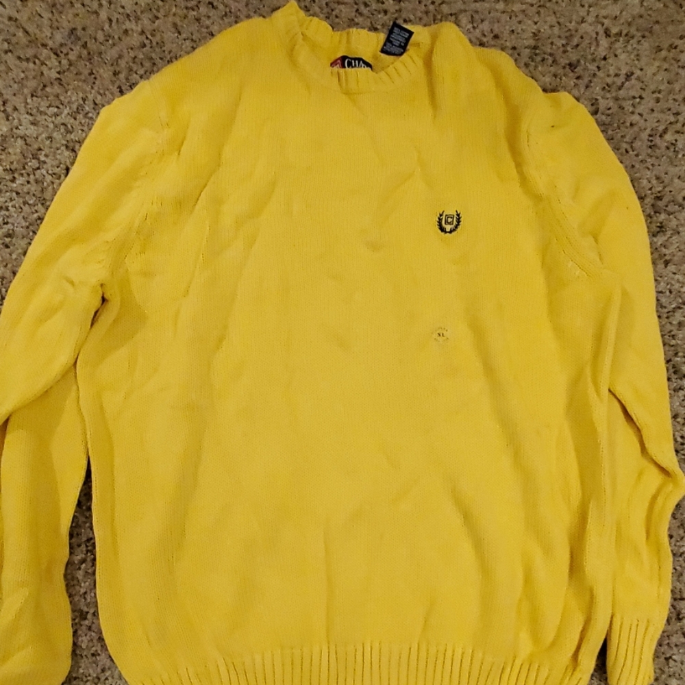 Chaps Crew Neck Sweater, Yellow, new